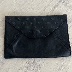 Black Leather small envelope clutch